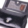 Черный женский кошелек из лаковой натуральной кожи KARYA (2421431) - 4