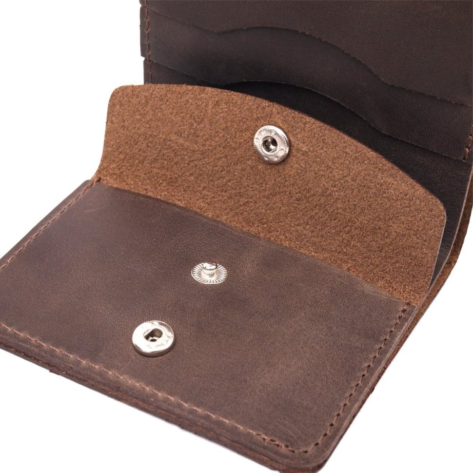 Вінтажне чоловіче портмоне з натуральної шкіри коричневого кольору Shvigel (2416601)