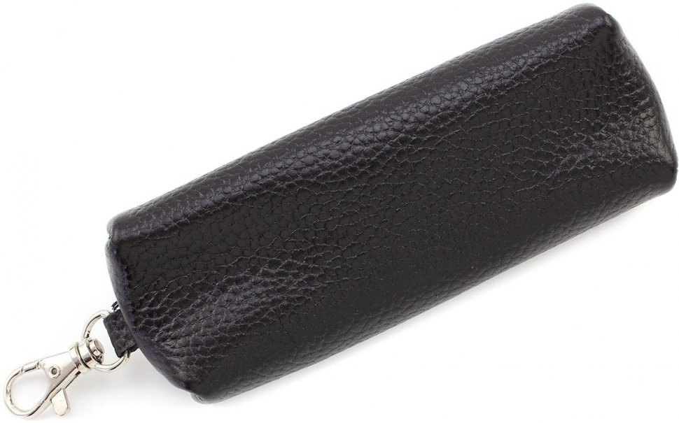 Довга ключниця чорного кольору з фактурної шкіри ST Leather (41022)