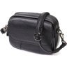 Черная женская сумка-кроссбоди компактного размера из фактурной кожи Vintage (2422083) - 1