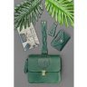 Жіночий подарунковий набір шкіряних аксесуарів зеленого кольору (сумка, Картхолдер, браслет, брелок) BlankNote Монреаль (12336) - 3