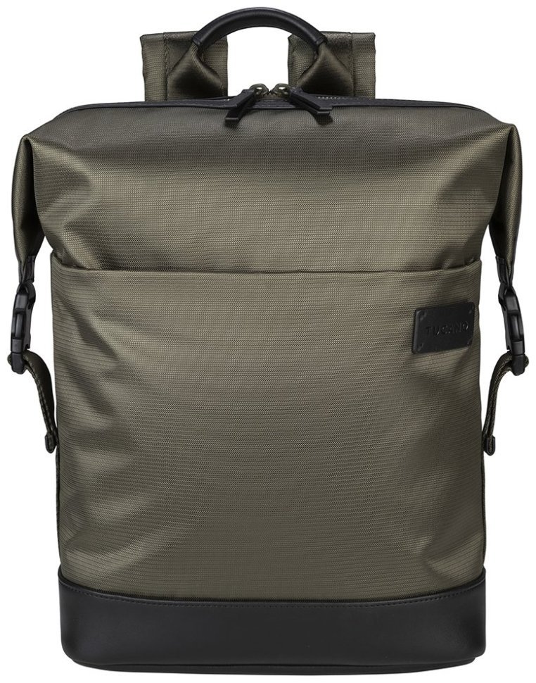 Текстильный рюкзак с кожаными вставками для ноутбука до 14" Tucano Modo Premium 103633 зеленого цвета modnotak фото №2