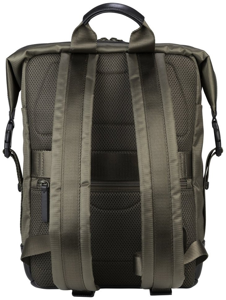 Текстильный рюкзак с кожаными вставками для ноутбука до 14" Tucano Modo Premium 103633 зеленого цвета modnotak фото №3