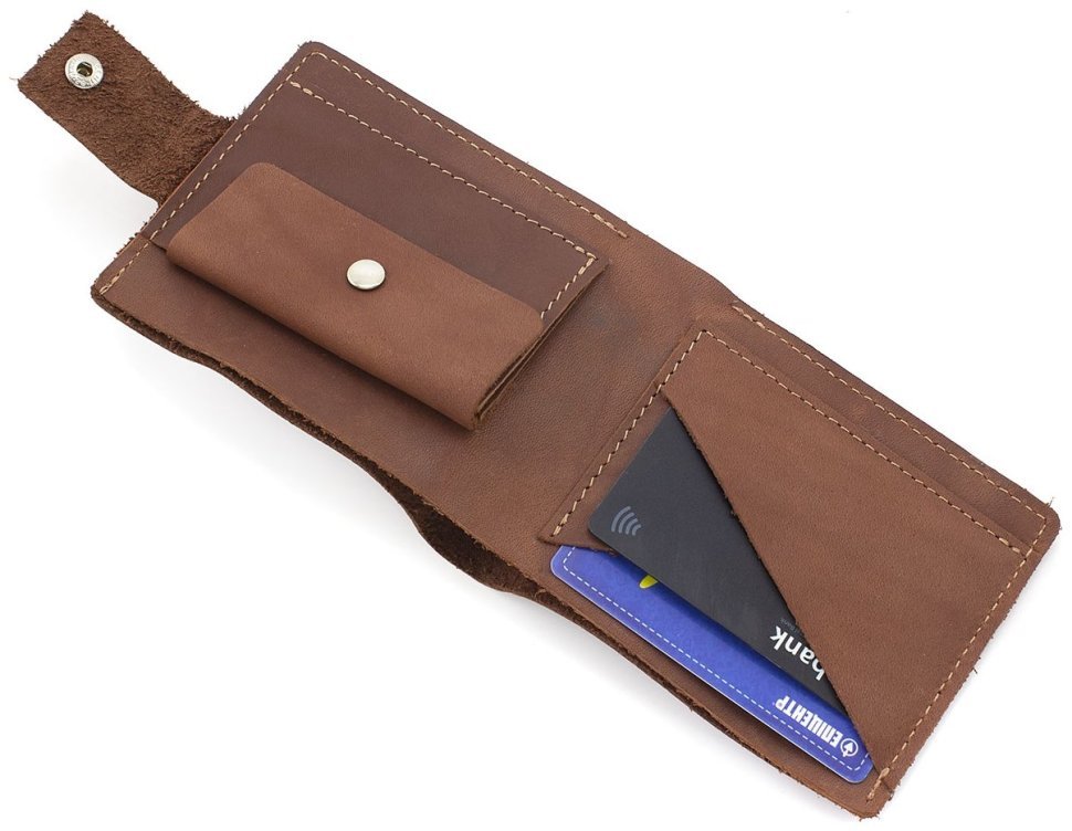 Молодіжний шкіряний гаманець ручної роботи Grande Pelle (73833) No LOGO