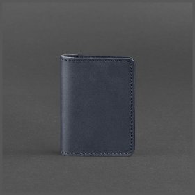 Темно-синий картхолдер из наиуральной кожи без застежки BlankNote (12235)