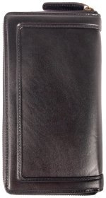 Дорожнє чоловіче портмоне з гладкої шкіри зі знімним блоком для пастора Ashwood TW01 чорного кольору 94033
