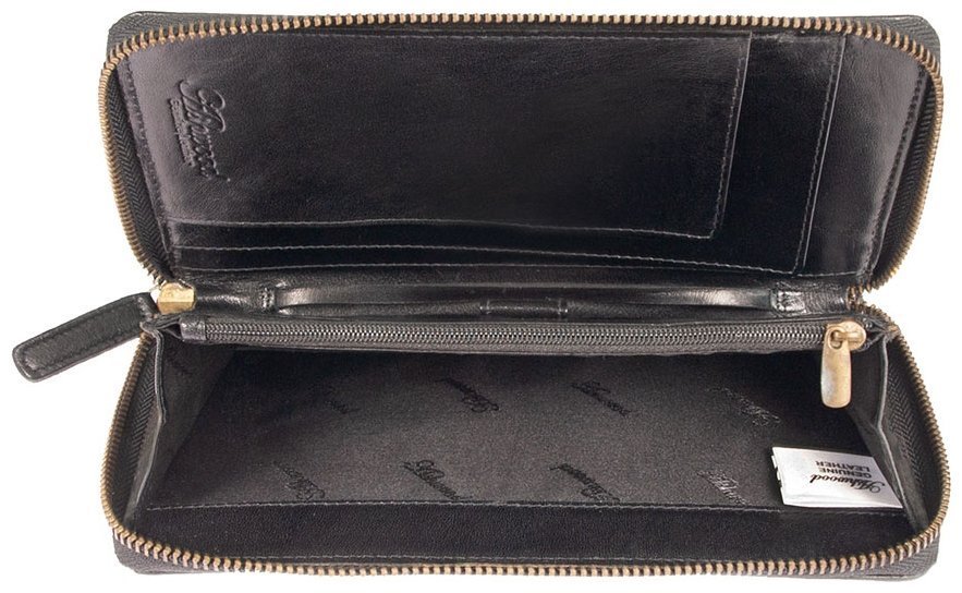 Дорожное мужское портмоне из гладкой кожи со съемным блоком для паспотра Ashwood TW01 черного цвета 94033 modnotak фото №9