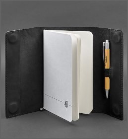 Блокнот (софт-бук) с обложкой из черной кожи Crazy Horse - BlankNote (14133)