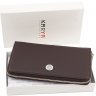 Шкіряний гаманець темно-коричневого кольору на блискавці KARYA (1072-36) - 5