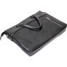 Деловая мужская сумка из кожзама в черном цвете Vintage (20516) - 4