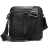 Зручна шкіряна сумка через плече з натуральної шкіри чорного кольору Vintage (20034) - 1