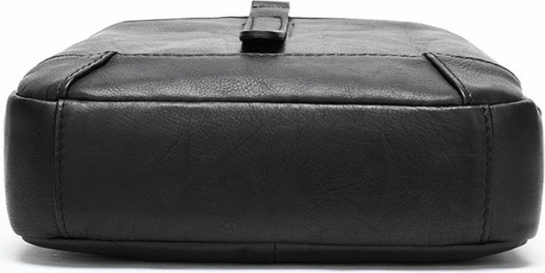 Зручна шкіряна сумка через плече з натуральної шкіри чорного кольору Vintage (20034)