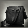 Зручна шкіряна сумка через плече з натуральної шкіри чорного кольору Vintage (20034) - 9