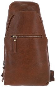 Мужская сумка-слинг из натуральной гладкой кожи Ashwood M53 коричневого цвета 94333