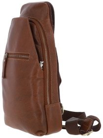 Мужская сумка-слинг из натуральной гладкой кожи Ashwood M53 коричневого цвета 94333
