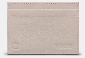 Кардхолдер кожаный женский светло-серого цвета с принтом цветочки Yoshi (Ditsy Floral) 94433