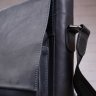 Вертикальная мужская сумка-мессенджер из кожи крейзи хорс в черном цвете SHVIGEL (11112) - 9