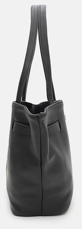 Качественная вместительная женская сумка из кожзама черного цвета Monsen 94633 modnotak фото №4