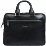 Черная мужская сумка-портфель формата А4 из натуральной кожи DESISAN (19104) - 1