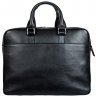 Черная мужская сумка-портфель формата А4 из натуральной кожи DESISAN (19104) - 3