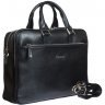 Черная мужская сумка-портфель формата А4 из натуральной кожи DESISAN (19104) - 5
