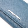 Блакитний жіночий гаманець із натуральної шкіри з клапаном на магнітах KARYA (2421019) - 3