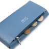 Голубой женский кошелек из натуральной кожи с клапаном на магнитах KARYA (2421019) - 5