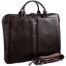 Классическая кожаная сумка под ноутбук и документы коричневого цвета Desisan (910-09) - 2