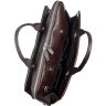 Классическая кожаная сумка под ноутбук и документы коричневого цвета Desisan (910-09) - 6