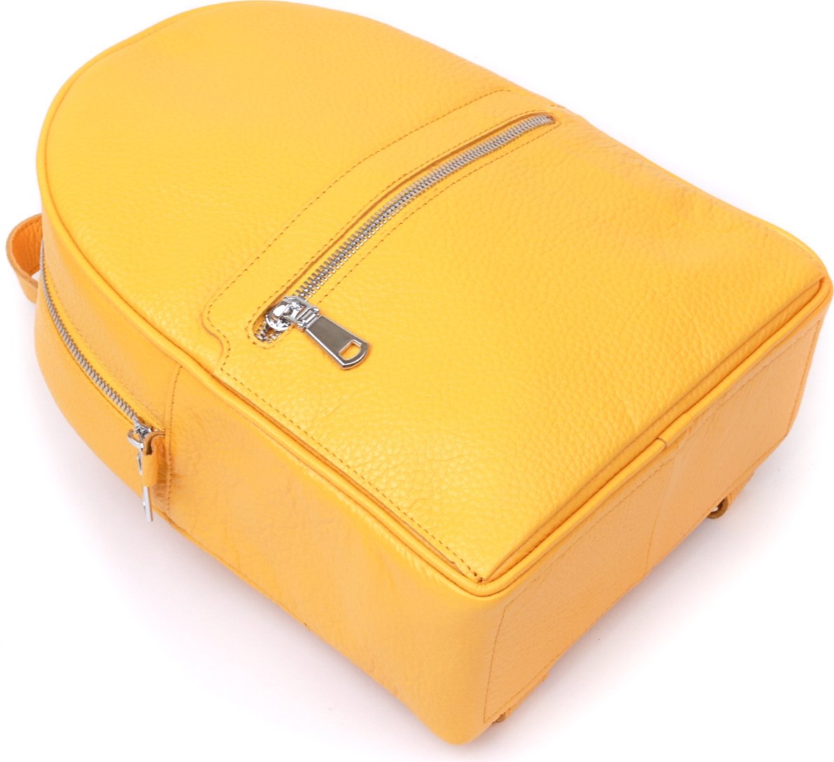 Желтый женский рюкзак из износостойкой натуральной кожи флотар Shvigel (16306)