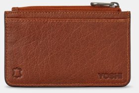 Качественный картхолдер из натуральной кожи с RFID-защитой Yoshi Y1219 Morton 94933 коричневого цвета