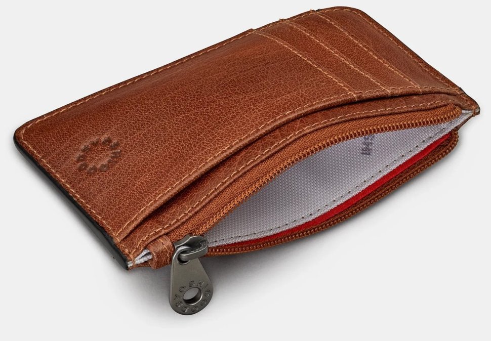 Качественный картхолдер из натуральной кожи с RFID-защитой Yoshi Y1219 Morton 94933 коричневого цвета modnotak фото №3