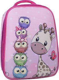 Рожевий шкільний рюкзак для дівчаток із текстилю на два відділення Bagland (55333)