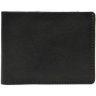 Тонкий чоловічий шкіряний гаманець чорного кольору без монетниці Ricco Grande (65633) - 1