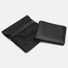 Тонкий чоловічий шкіряний гаманець чорного кольору без монетниці Ricco Grande (65633) - 2