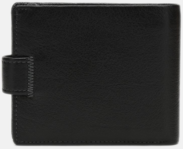 Мужское кожаное портмоне черного цвета с монетницей Ricco Grande 65933