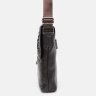 Мужская наплечная сумка из натуральной кожи коричневого цвета с тиснением на клапане Keizer (19296) - 4