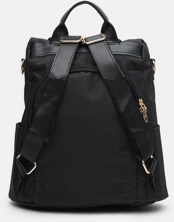 Жіночий міський рюкзак чорного кольору із щільного текстилю Monsen (56233)