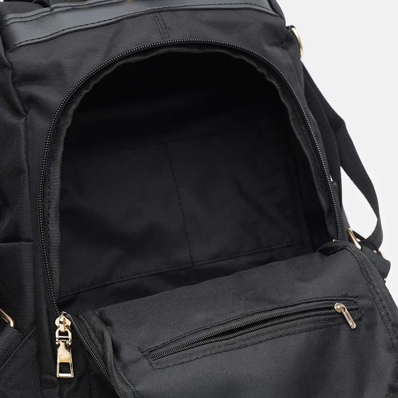 Женский городской рюкзак черного цвета из плотного текстиля Monsen (56233)