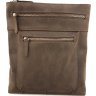 Шкіряна наплічна сумка коричневого кольору VATTO (11775) - 3