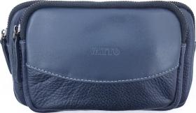 Стильный мужской клатч синего цвета из двух видов натуральной кожи VATTO (11874)