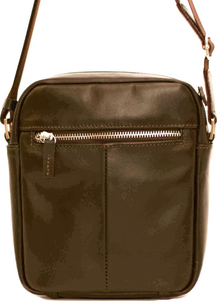 Компактна чоловіча сумка коричневого кольору з плечовим ременем VATTO (12074)