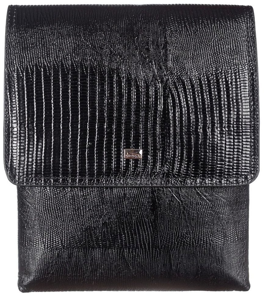 Чоловіча шкіряна сумка з лазерною фактурою Desisan 106833 чорний modnotak фото №1