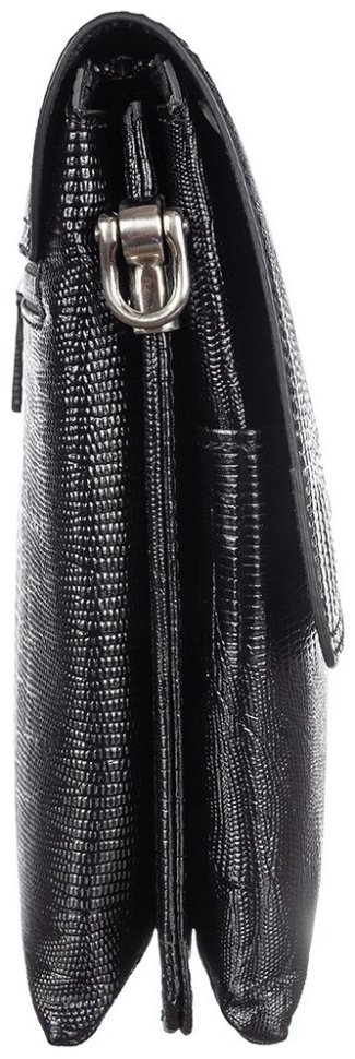 Чоловіча шкіряна сумка з лазерною фактурою Desisan 106833 чорний modnotak фото №2