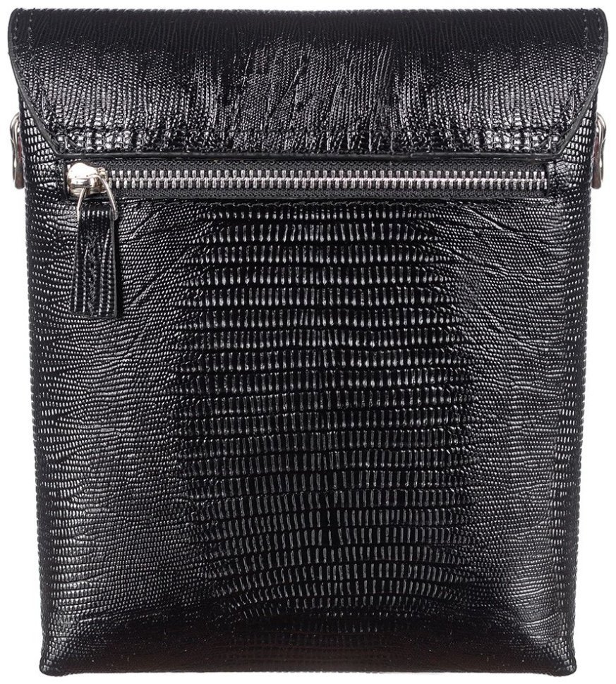 Чоловіча шкіряна сумка з лазерною фактурою Desisan 106833 чорний modnotak фото №3