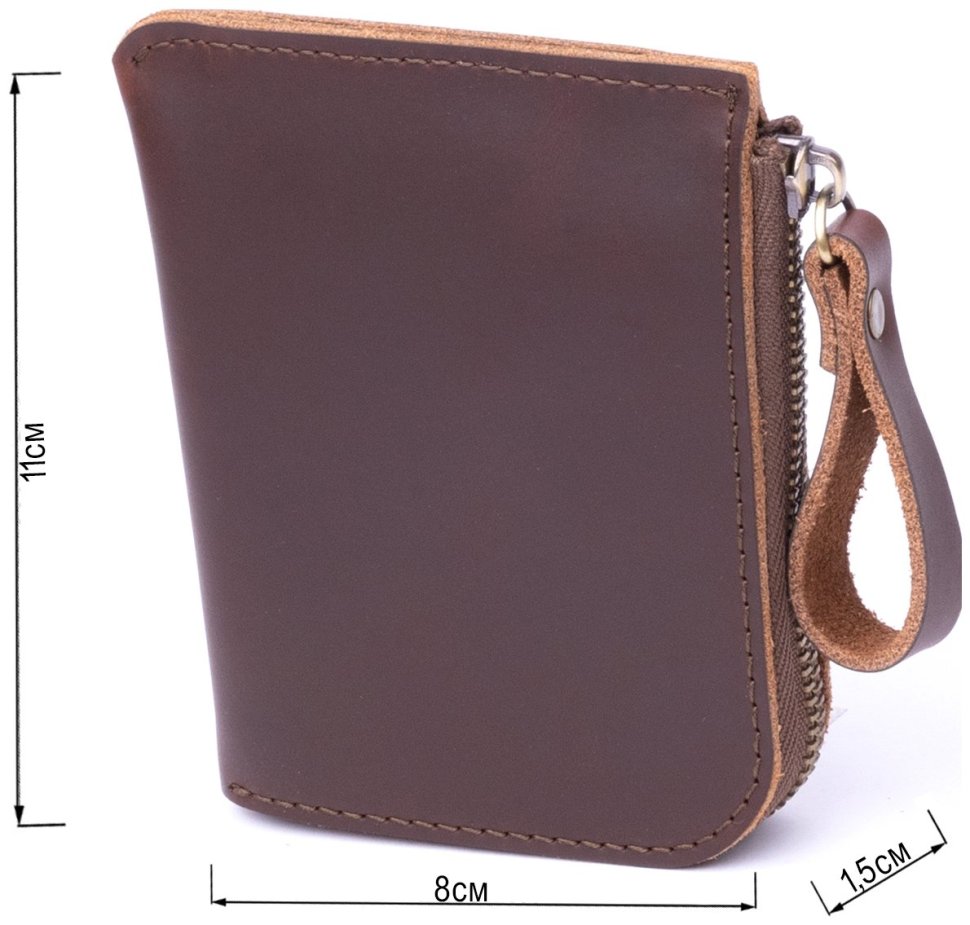 Маленька кредитниця з натуральної гладкої шкіри коричневого кольору на блискавці Vintage (2420344) фото №9 Маленька кредитниця з натуральної гладкої шкіри коричневого кольору на блискавці Vintage (2420344) modnotak фото №9