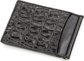 Зажим для денег из натуральной кожи крокодила черного цвета CROCODILE LEATHER (024-18169)