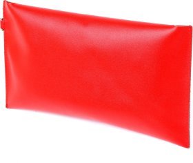 Жіноча шкіряна тревел-косметичка червоного кольору з клапаном на кнопках Shvigel (2416421)