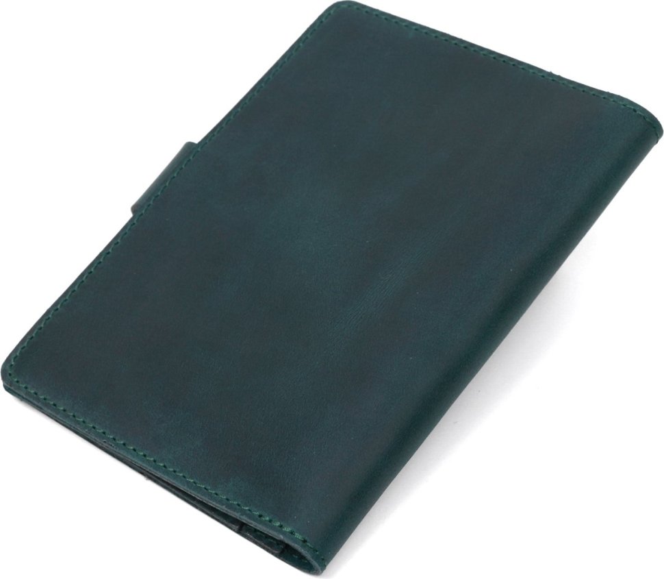 Зеленая винтажная обложка на документы из натуральной кожи Shvigel (2416518)