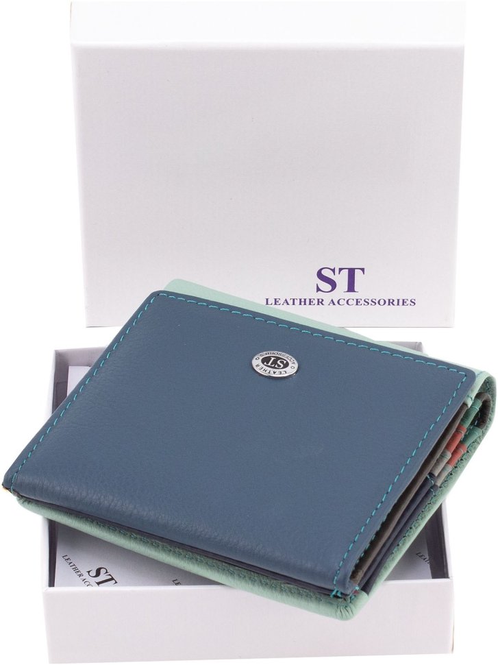 Шкіряний жіночий різнокольоровий гаманець із монетницею ST Leather 1767233